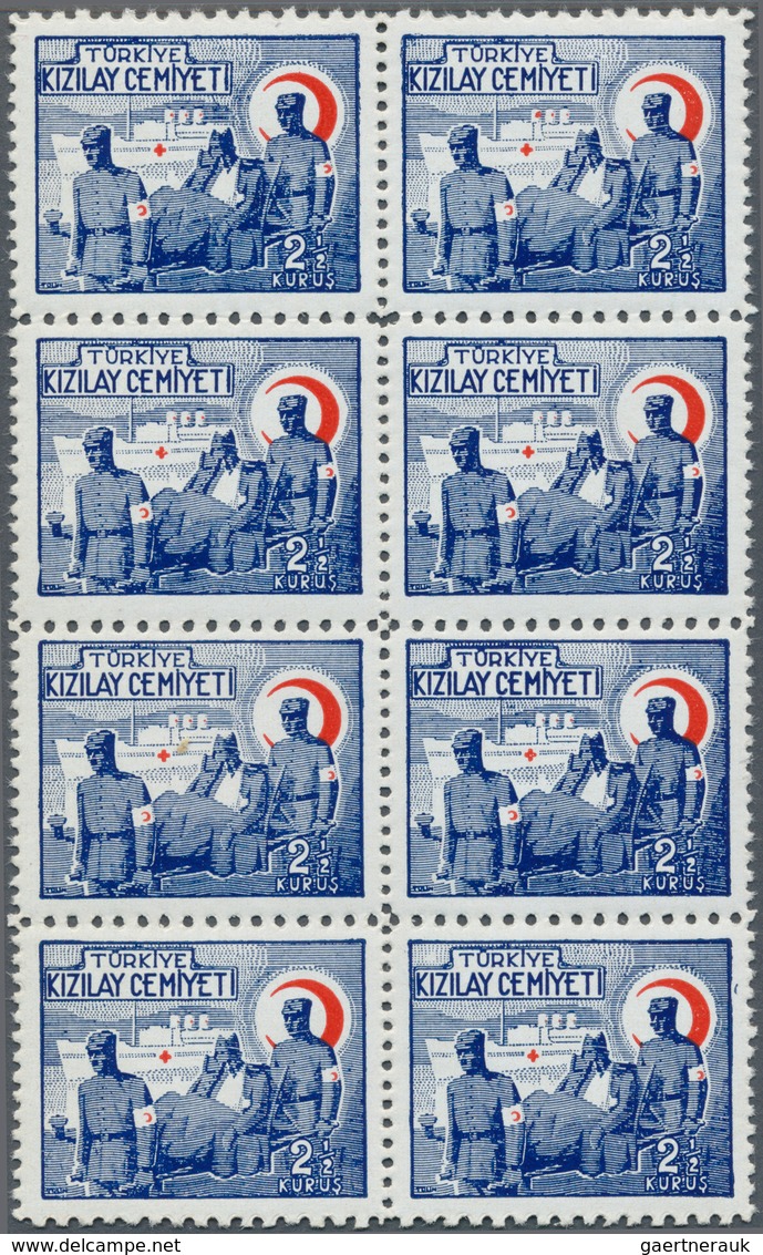 Türkei - Zwangszuschlagsmarken für den Roten Halbmond: 1944, Complete set of 7 values in mint never