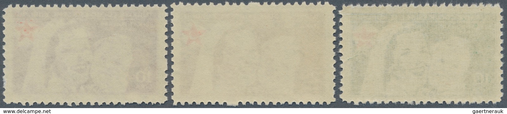 Türkei - Zwangszuschlagsmarken Für Den Roten Halbmond: 1955, 10 Lira Violet Red And Two Small Values - Liefdadigheid Zegels