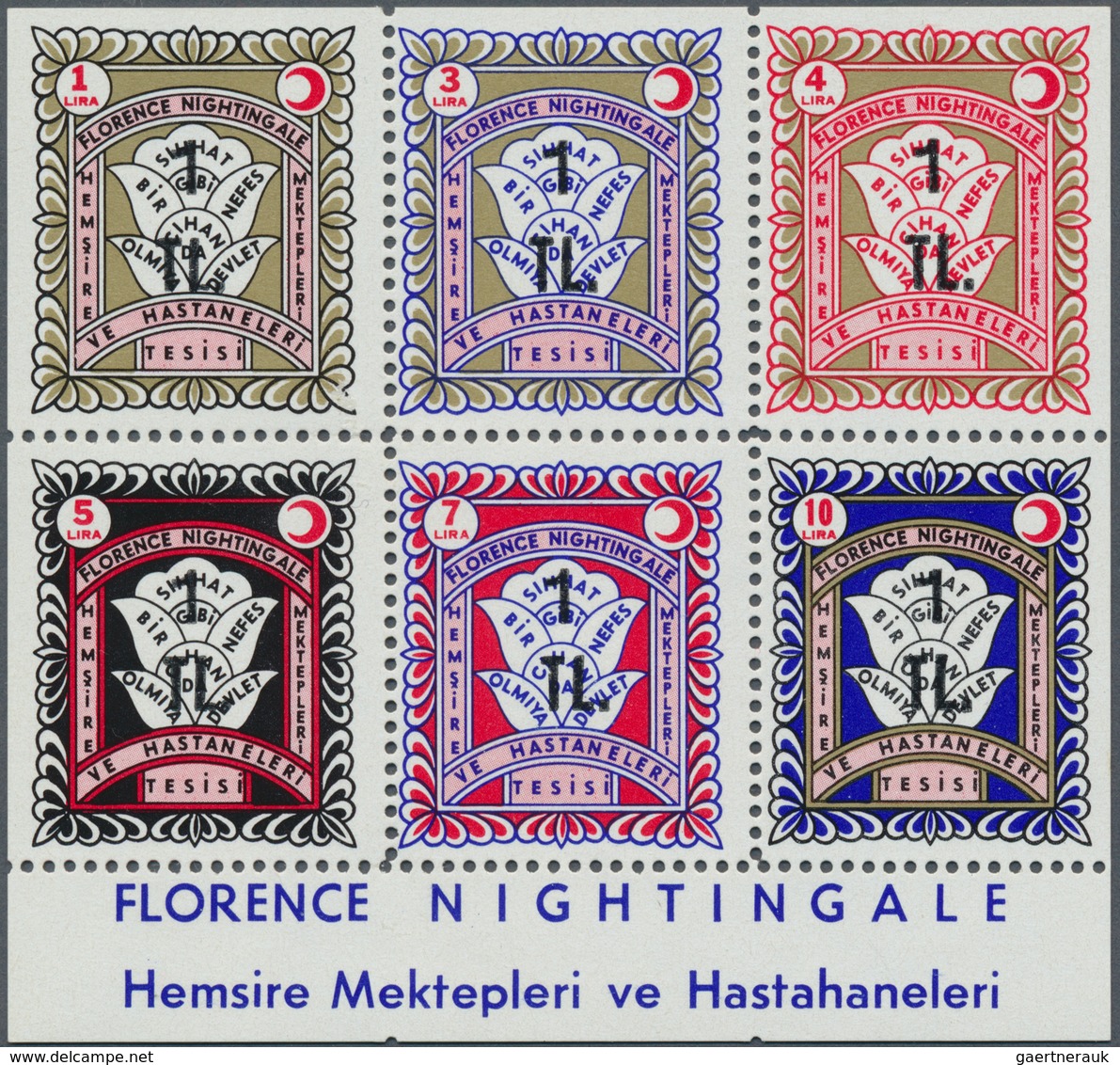 Türkei - Zwangszuschlagsmarken Für Den Roten Halbmond: 1962, "FLORENCE NIGHTINGALE" Souvenir Sheet 6 - Charity Stamps