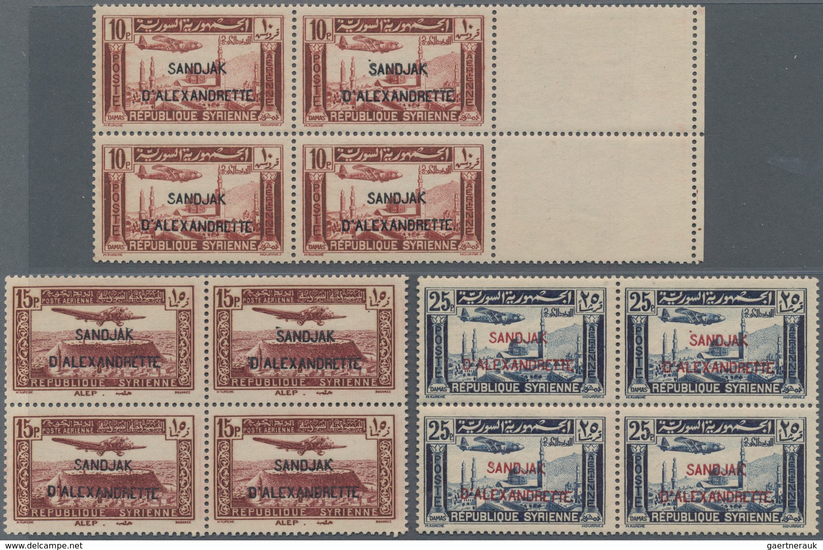 Türkei - Alexandrette: 1938, Syria Airmail Issue With Red Or Black Opt. ‚SANDJAK / D’ALEXANDRETTE‘ C - Unused Stamps