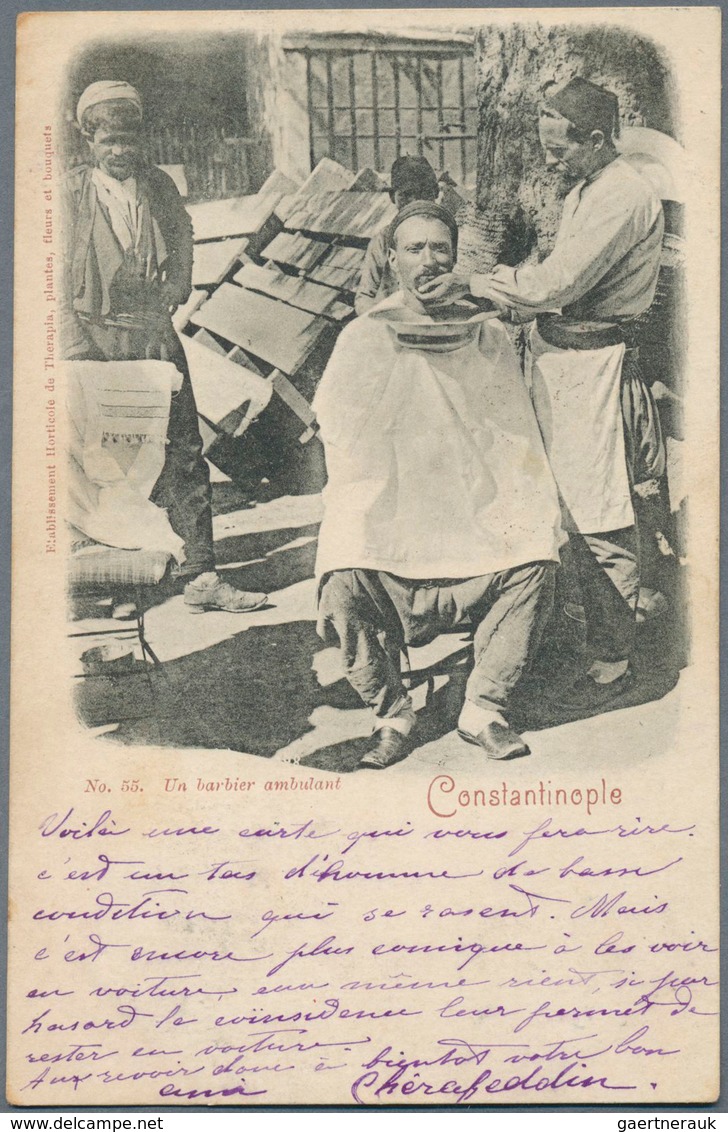 Türkei - Stempel: 1900, Postcard Bearing 20 Pa. Violet Tied By Clear Oval Barred "MAKRIKEUI" In Blue - Andere & Zonder Classificatie