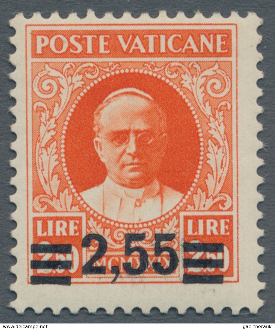 Vatikan: 1934, 2,55 L On 2,50 L Orange-red Provisional Definitive, First Printing, Both Numbers "5" - Other & Unclassified