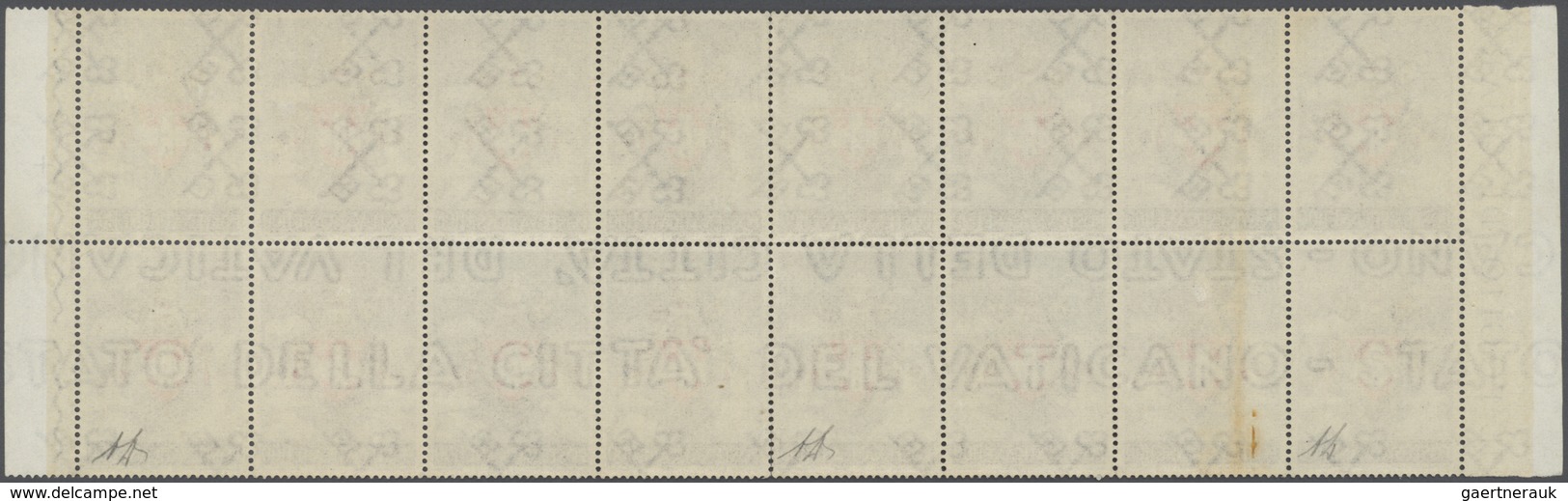 Vatikan: 1959, 100 L "coronation Of Pope Johannes XXIII.", Block Of 16 (8 X 2, Folded) With Lateral - Sonstige & Ohne Zuordnung