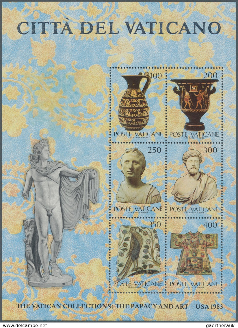 Vatikan: 1983, Exhibition Of Vatican Art In USA Miniature Sheet With Part Of SILVER OMITTED (Coat Of - Andere & Zonder Classificatie