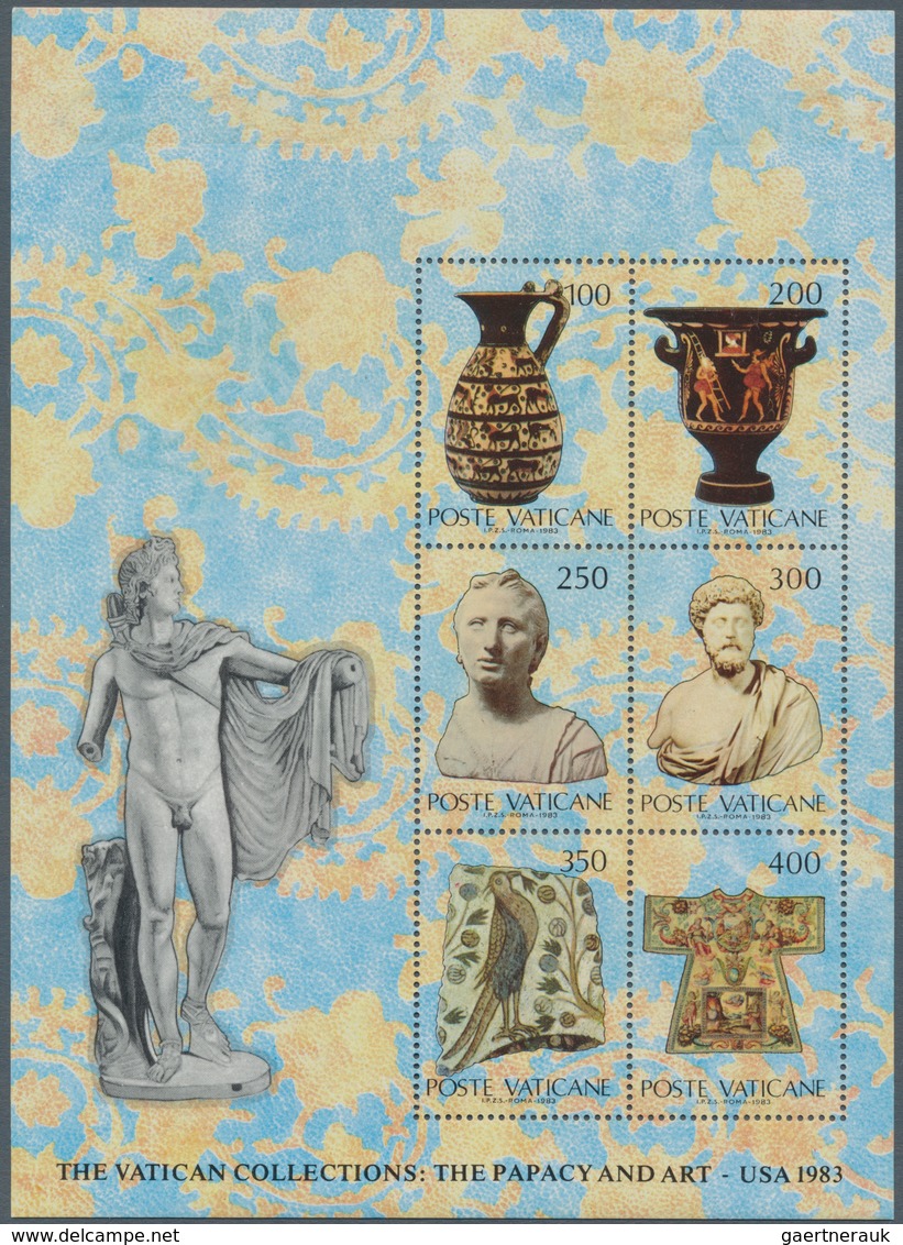 Vatikan: 1983, Exhibition Of Vatican Art In USA Miniature Sheet With SILVER OMITTED (Country Name At - Sonstige & Ohne Zuordnung