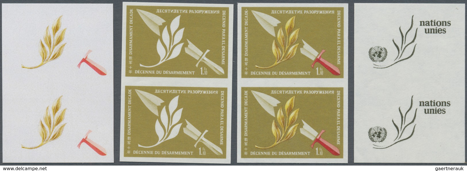 Vereinte Nationen - Genf: 1973, Abrüstungsdekade 1.10 Fr. 'Lorbeerzweig Und Gebrochenes Schwert' In - Unused Stamps