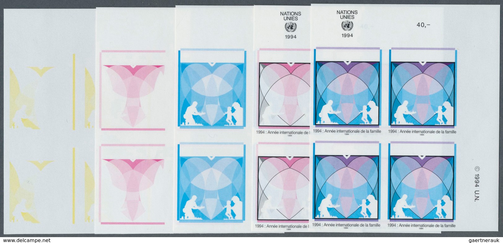 Vereinte Nationen - Genf: 1994. Imperforate Progressive Proof (10 Phases) In Corner Blocks Of 4 For - Unused Stamps