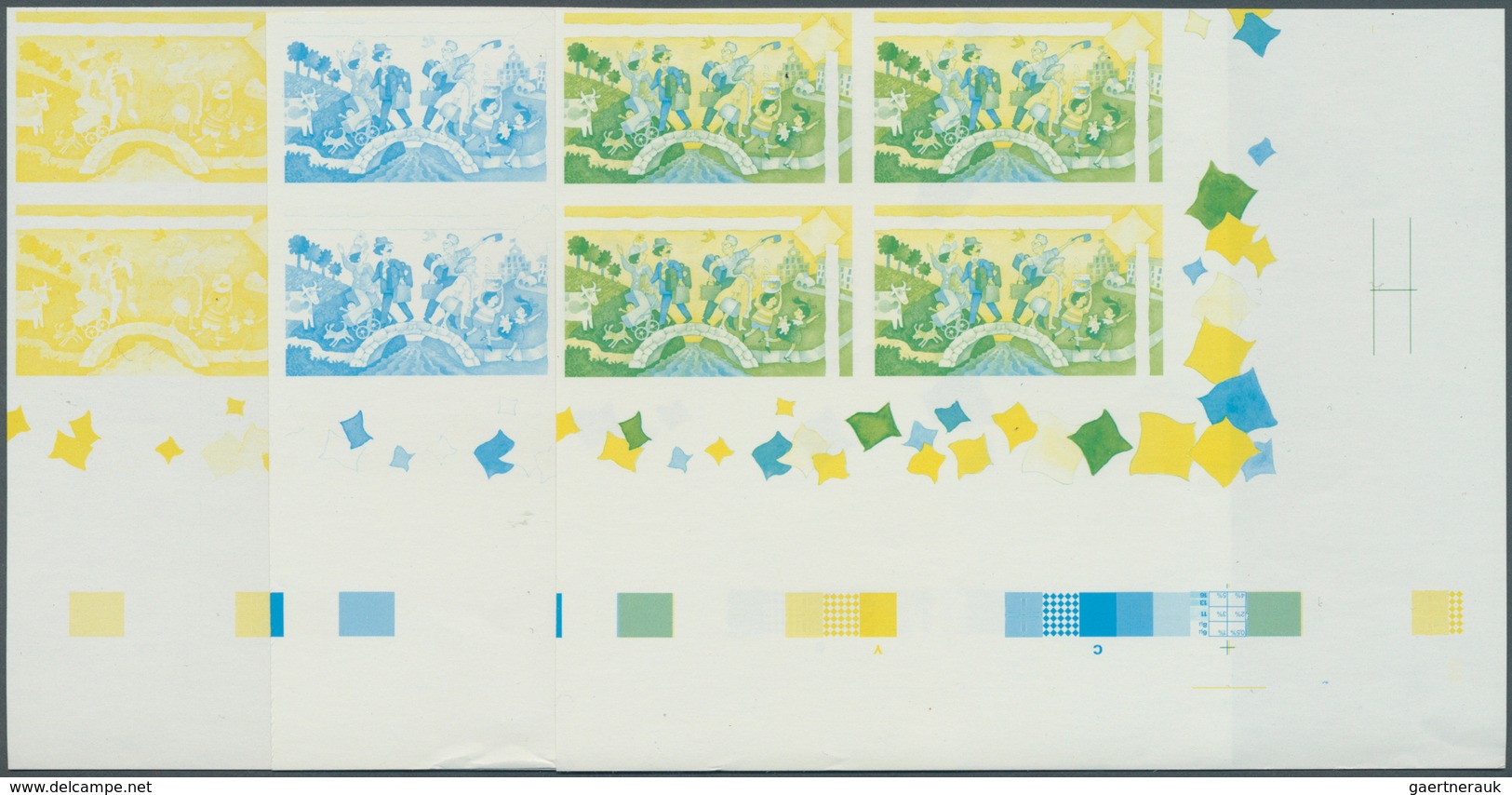 Vereinte Nationen - Genf: 1994. Imperforate Progressive Proof (6 Phases) In Corner Blocks Of 4 For T - Unused Stamps