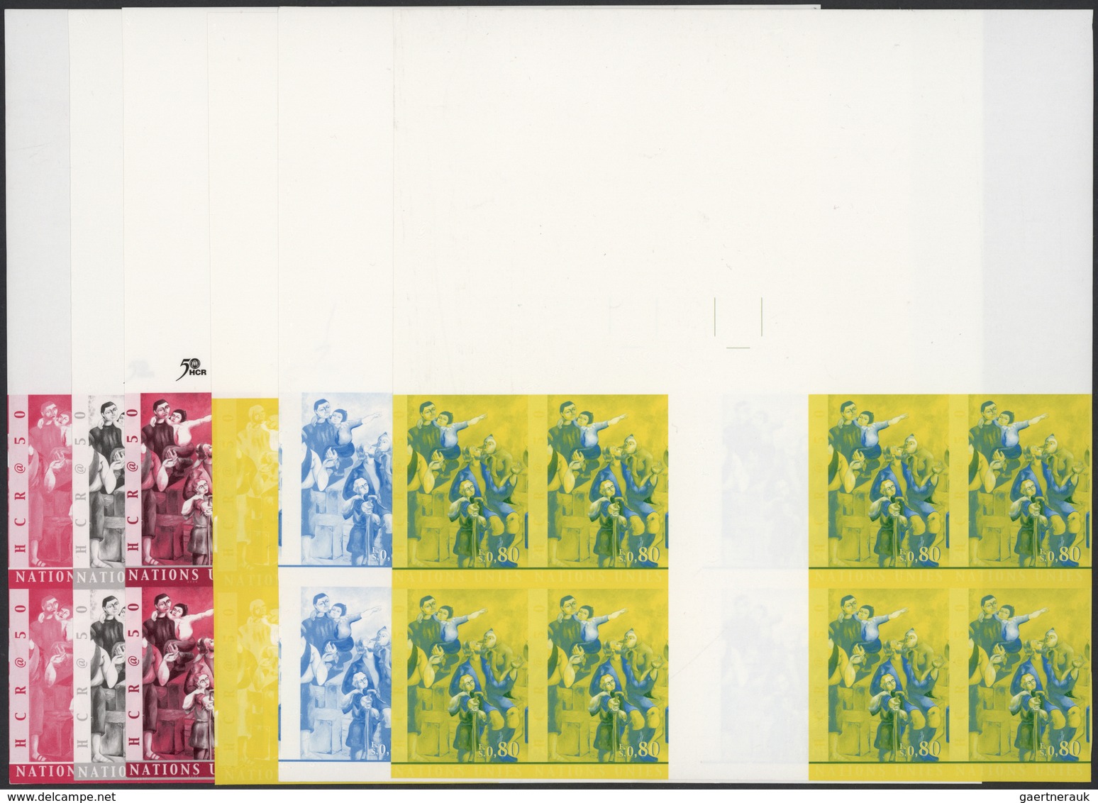 Vereinte Nationen - Genf: 2000. Imperforate Progressive Proof (6 Phases) In Horizontal Gutter Pairs - Unused Stamps