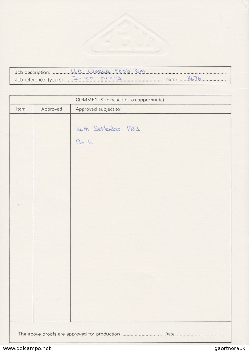 Vereinte Nationen - Wien: 1984. World Food Day. Die Proofs For The Issues Of New York (Mi #442/43), - Nuovi