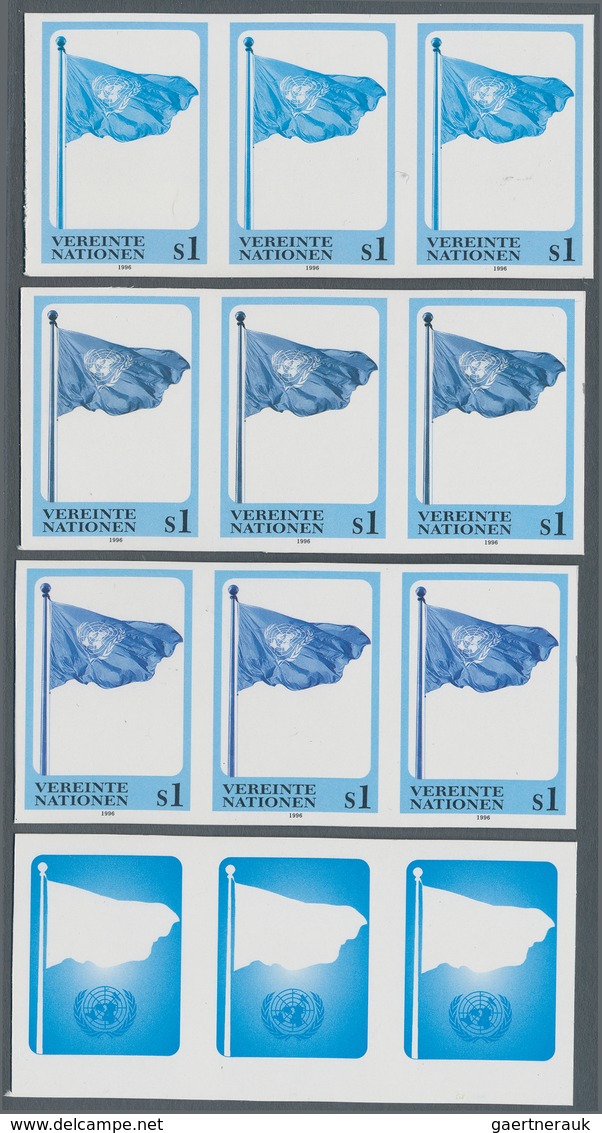 Vereinte Nationen - Wien: 1996. Progressive Proof (8 Phases) In Horizontal Strips Of 3 For The 1s De - Ongebruikt