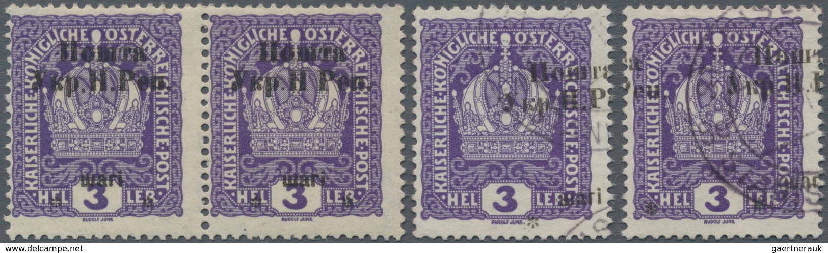 Westukraine: 1919, 1st Stanislaus Issue Sch On 3 H. Varieties: "no Dot After H" (Pos. 3), "wide Spac - Ukraine