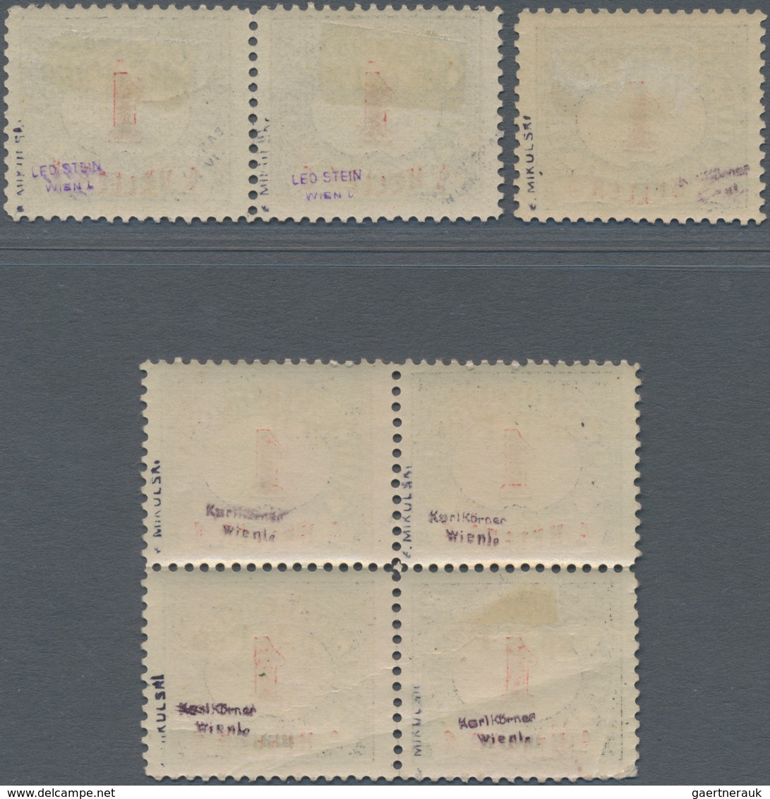 Westukraine: 1919, Overprint On 1h. Postage Due, Varieties "no Dot After 'H'", "missing 'H'", "missi - Oekraïne