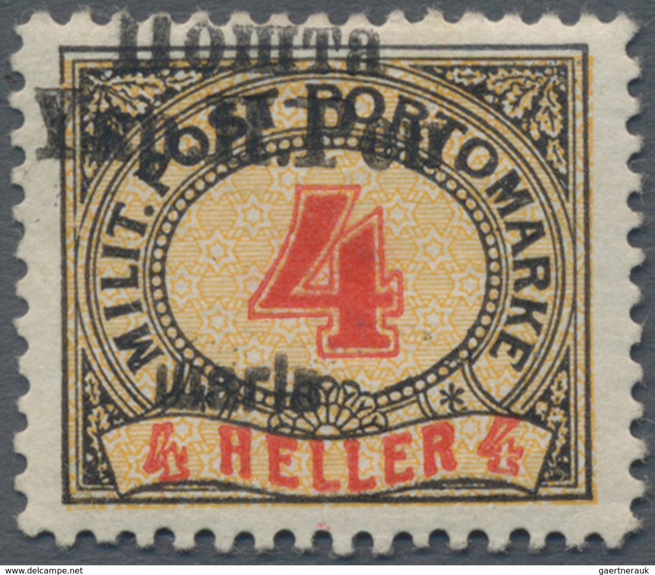 Westukraine: 1919, Overprint On 4 H. Postage Due With Double Overprint And Varity "Shagiv" For "Shag - Oekraïne