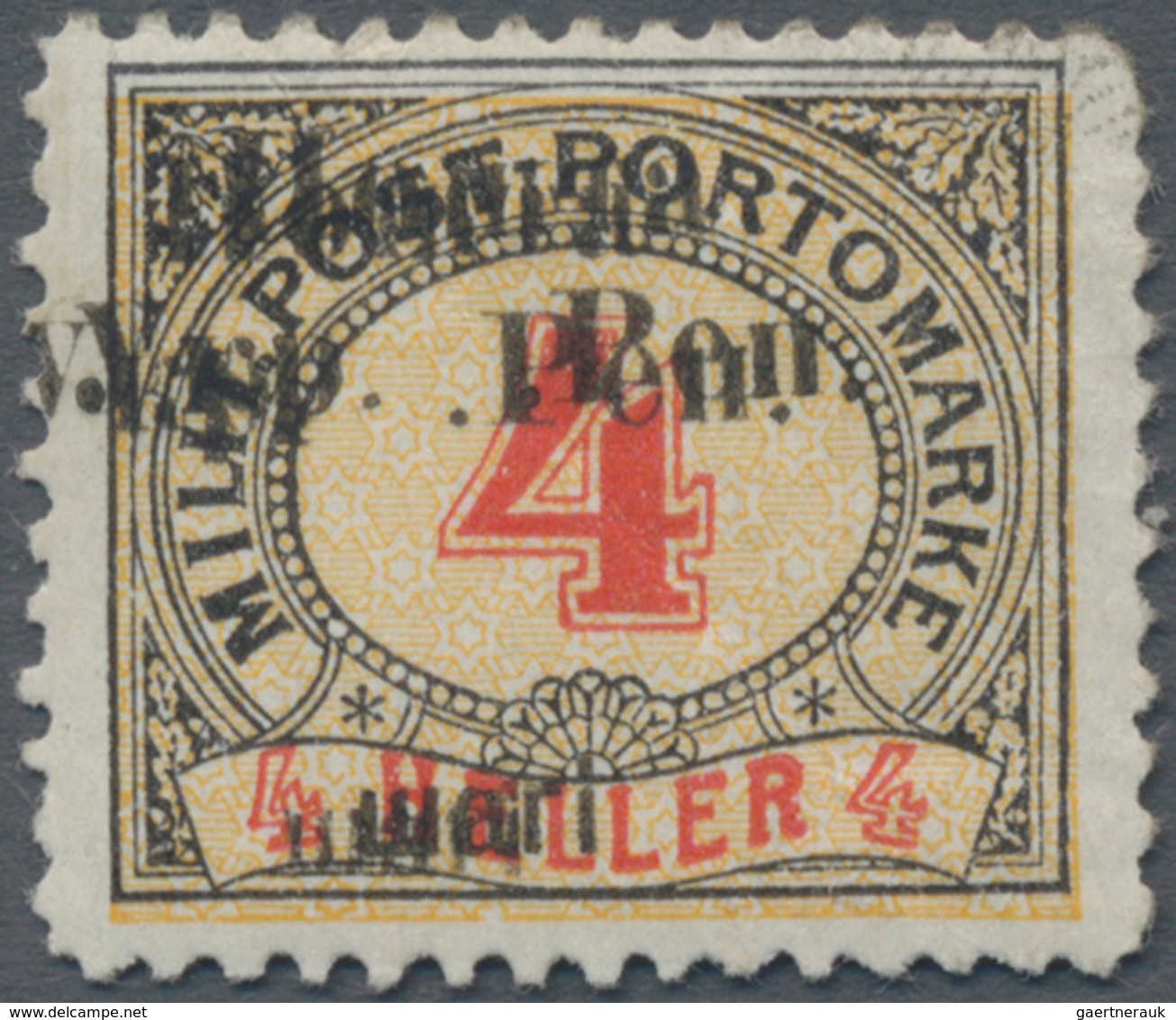 Westukraine: 1919, Overprint On 4 H. Postage Due With Double Overprint And Missing "H", Certuficate - Oekraïne