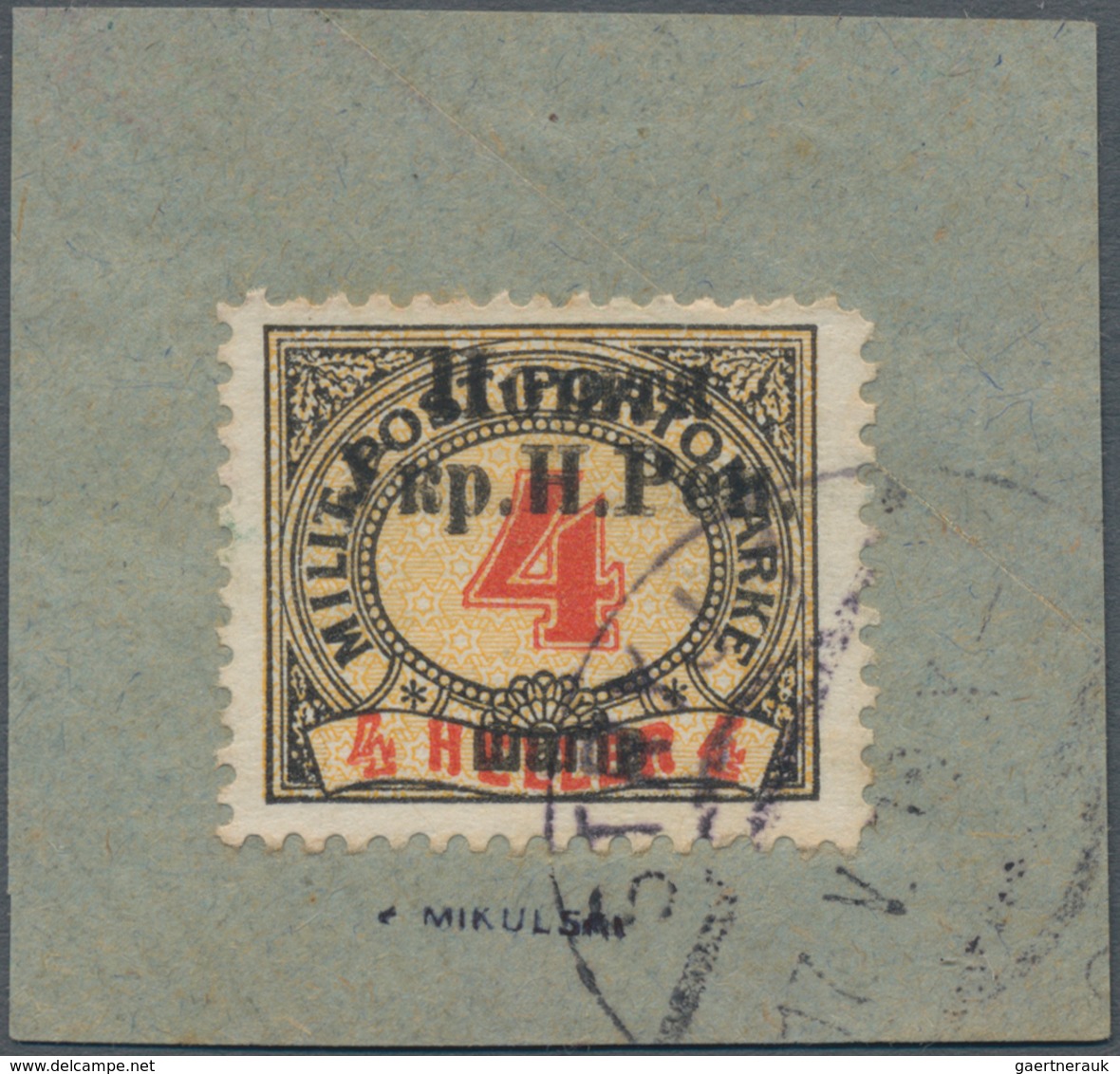 Westukraine: 1919, Overprint On 4 H. Postage Due With Double Overprint And Varity "Scharib" For "Sch - Ukraine