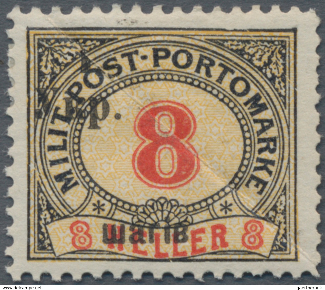 Westukraine: 1919, Stanislav, 2nd Issue Scha On 8 H With Missing Large Part Of Surcharge, Certificat - Ukraine