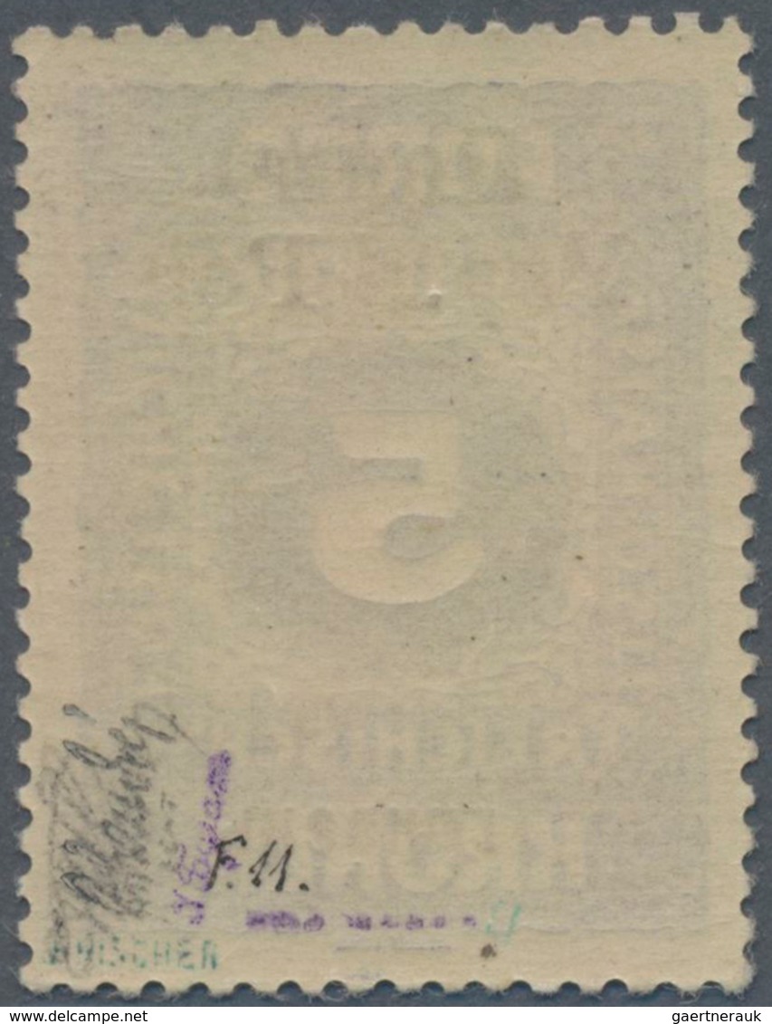 Westukraine: 1919, Overprint On 5 Kr. Ultramarine, Very Fresh, Tiny Virtually Invisible Spot Of Hing - Oekraïne