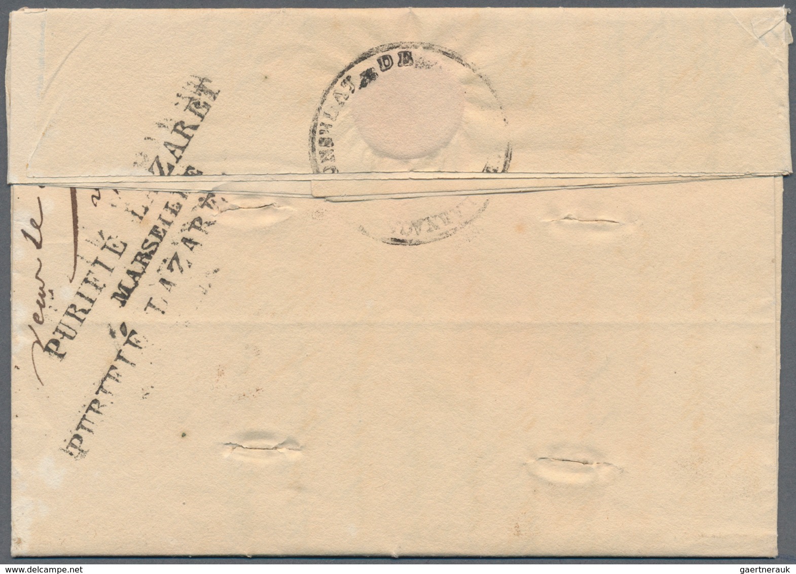 Zypern: 1836, Complete Letter From "Consulat De France" In LARNACA To Health Autorities Marseille, O - Andere & Zonder Classificatie