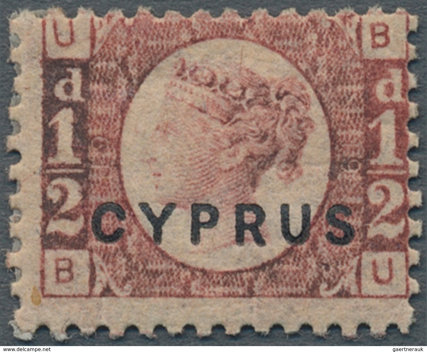 Zypern: 1880, ½d. Rose, Plate 19, Well Perforated, Mint Original Gum With Large-scale Adhesions. Cer - Andere & Zonder Classificatie