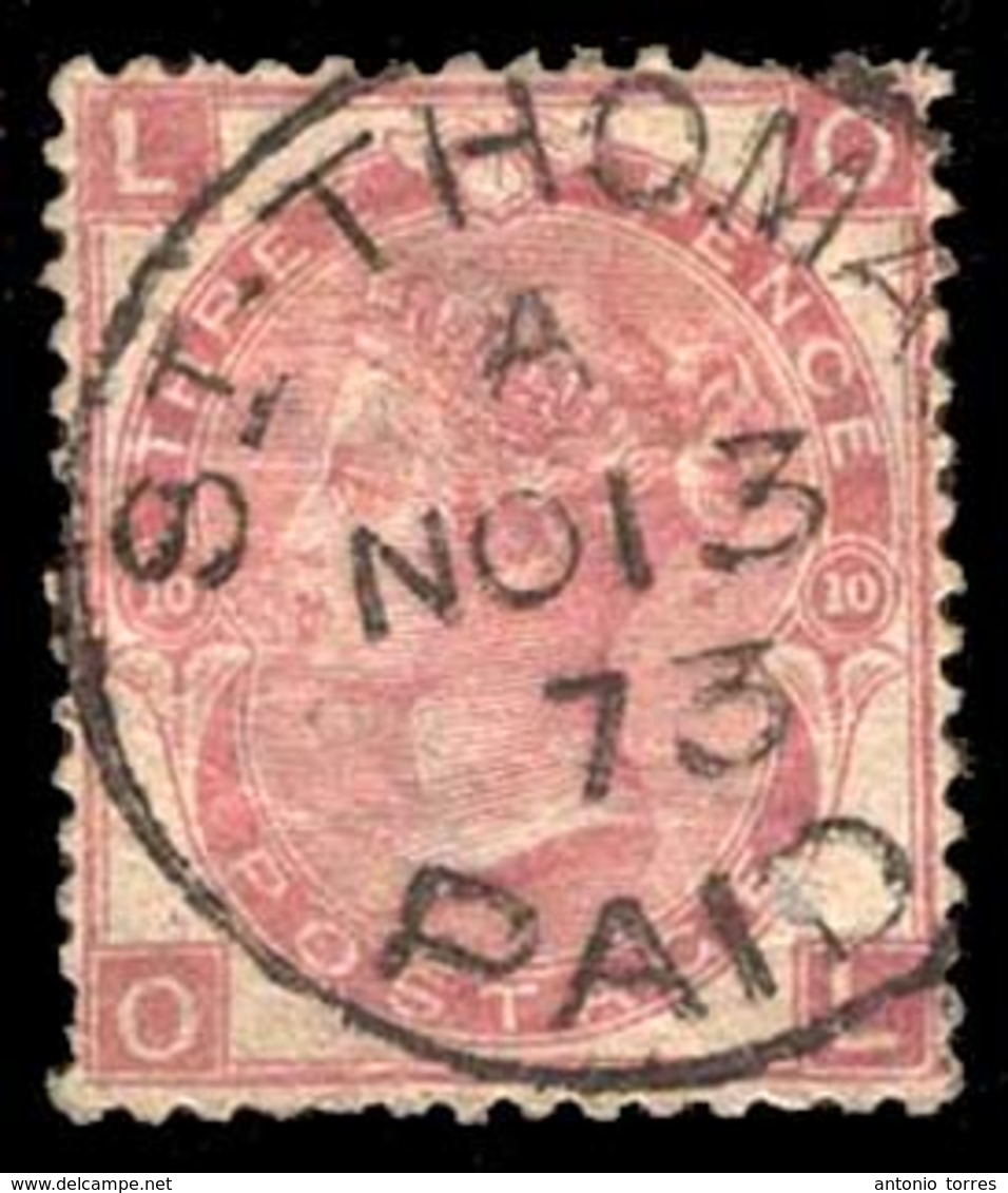 BC - St. Thomas. ST. THOMAS. 3d Rose, Plate 10. Central Cds "St. Thomas/1873/PAID" (xxx) On The Nose!!. Beautiful Premiu - Sonstige & Ohne Zuordnung