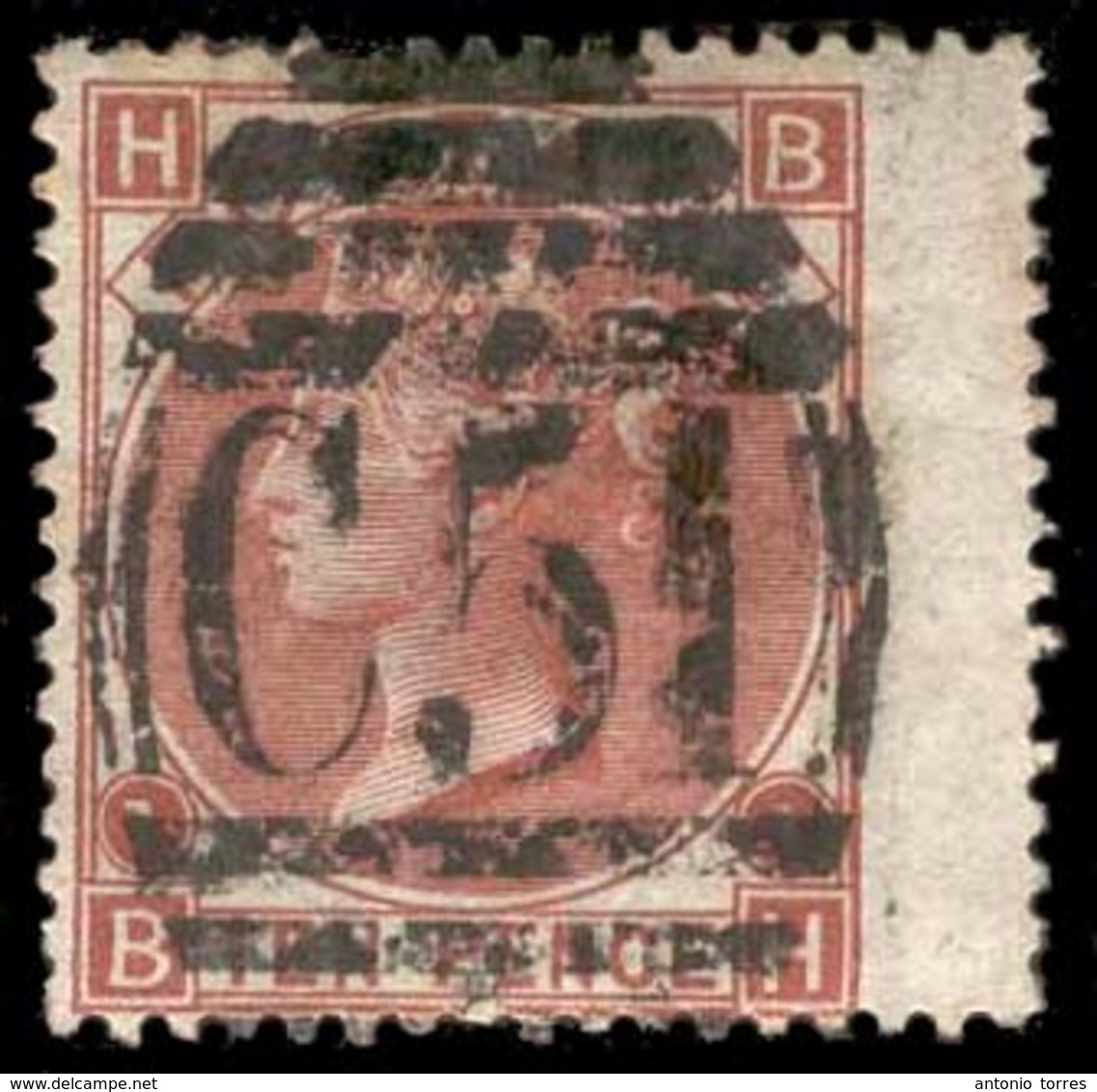 BC - St. Thomas. ST. THOMAS. 10d Red/brown. Central Cancel "C-51" (xxx). Outstanding Condition. Premium Stamp. Probably  - Other & Unclassified