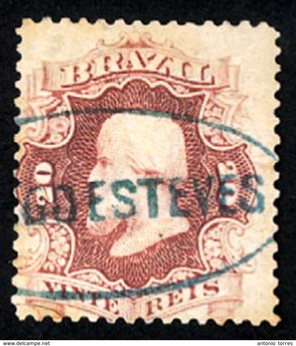 BRAZIL. 1866. 20r Rose Lilac, A Very  Fine Used Example With Near Complete Strike Of Oval  Framed 'ESTACAO DO ESTEVES' H - Altri & Non Classificati