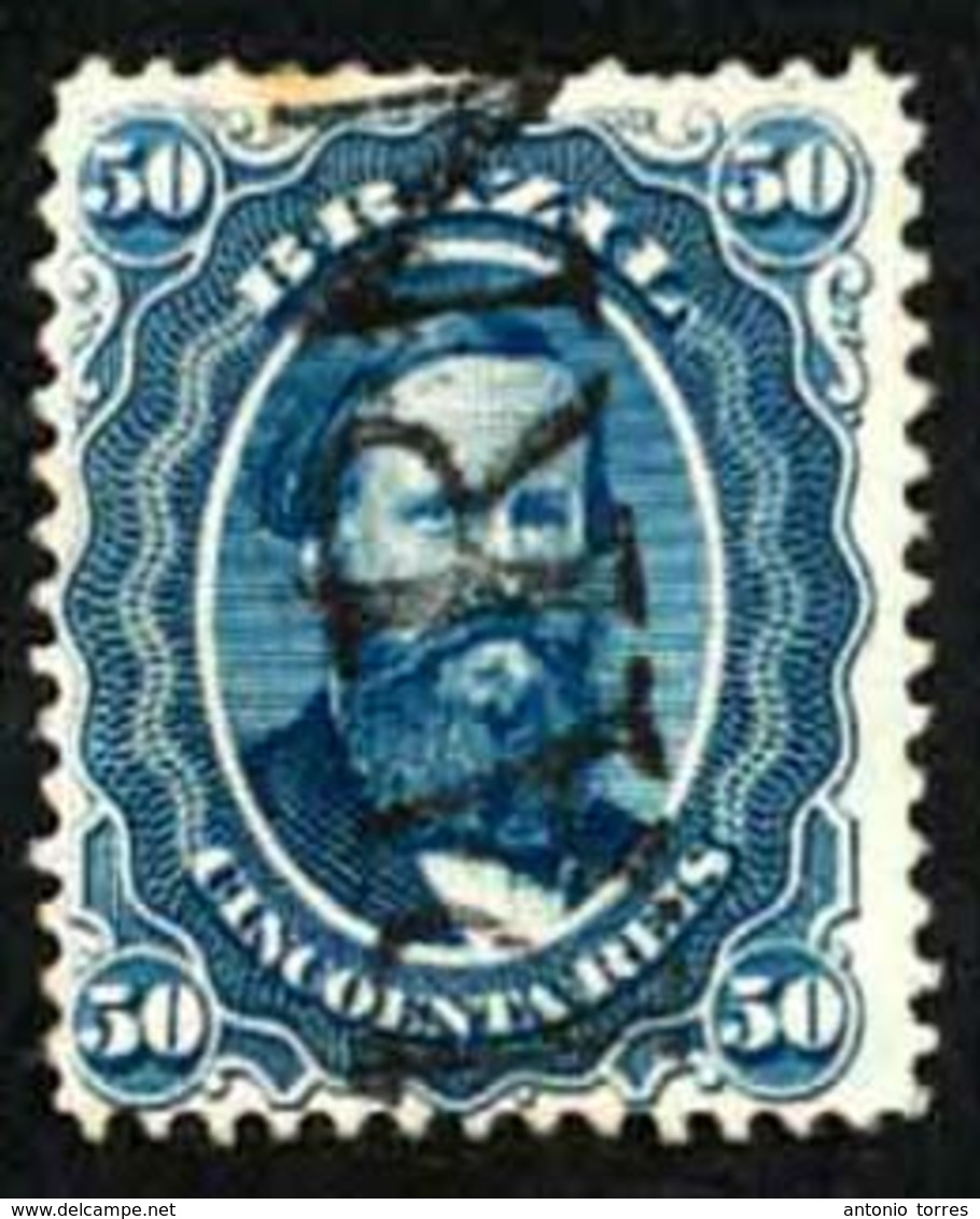 BRAZIL. 1866. 50r Blue, Fine Used Example Cancelled With Large Part 'PARNAIBA' Straight Line Handstamp In Black. Ayres # - Altri & Non Classificati