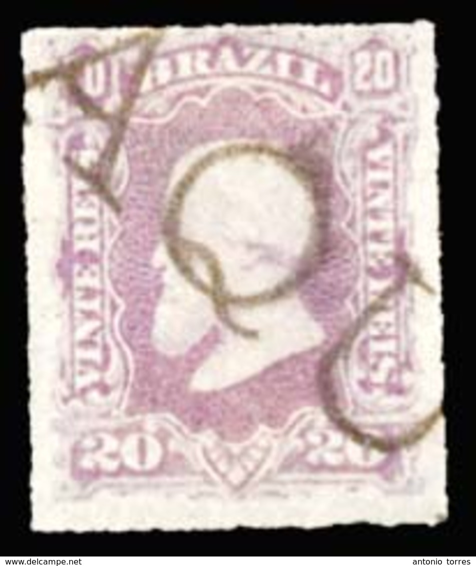 BRAZIL. 1878. 20r Violet, A Fine Used Example Cancelled By Large Part Unframed PAQUEBOT Handstamp In Brown. An Unusual C - Altri & Non Classificati