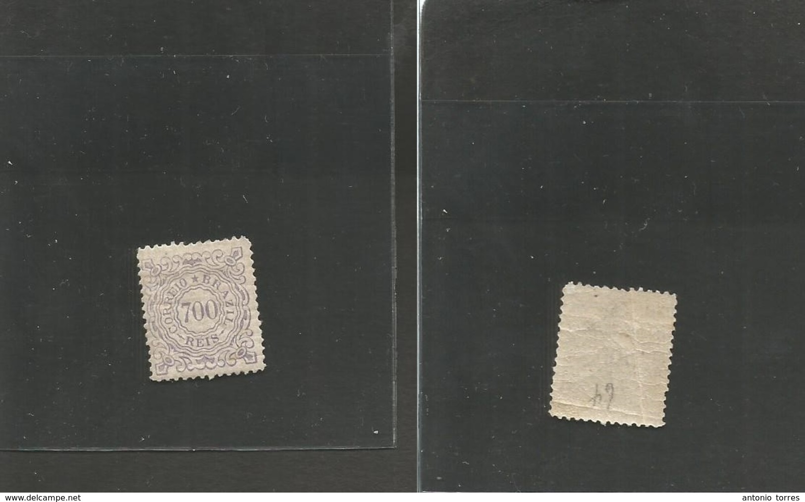 BRAZIL. 1884. Yv 87**. 700 Rs Lilac Full Original Gum With Wrinkles. 2016 Catalogue At 80 Euros. - Other & Unclassified