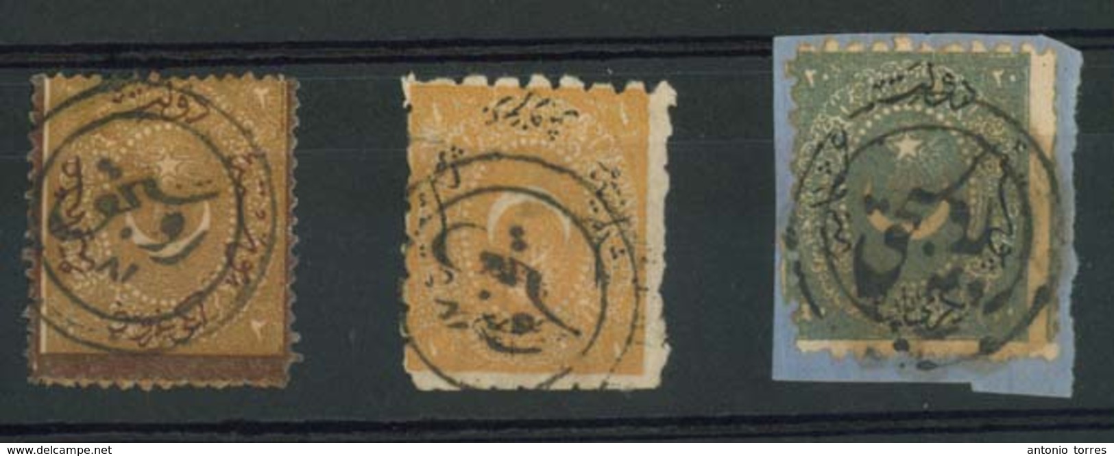 BULGARIA. C.1878. Turkish Period. 3 Diff Stamps On The Nose Cancelled Rustchuk. F-VF. - Sonstige & Ohne Zuordnung