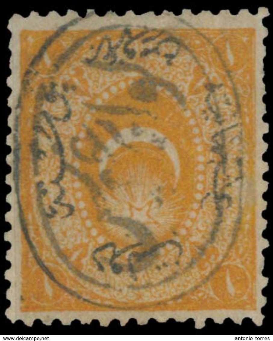 BULGARIA. C.1878. Turkish Period Stamp Centrally Cancelled Burgas (xxx / RR). Extremely Fine Scarce Postmark. - Other & Unclassified