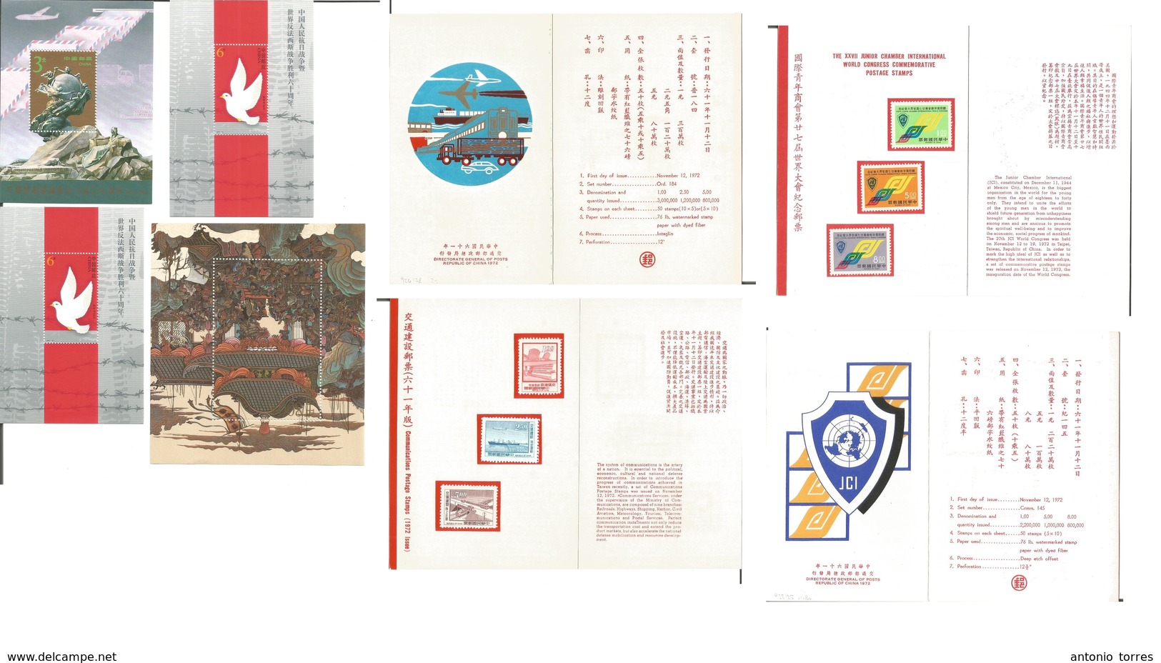 CHINA - PRC. 1970s-94. A Group Of Mint Collectors PRC + Republic Of China Stamps Incl 4 Min Sheets + 2 Reservation Books - Other & Unclassified