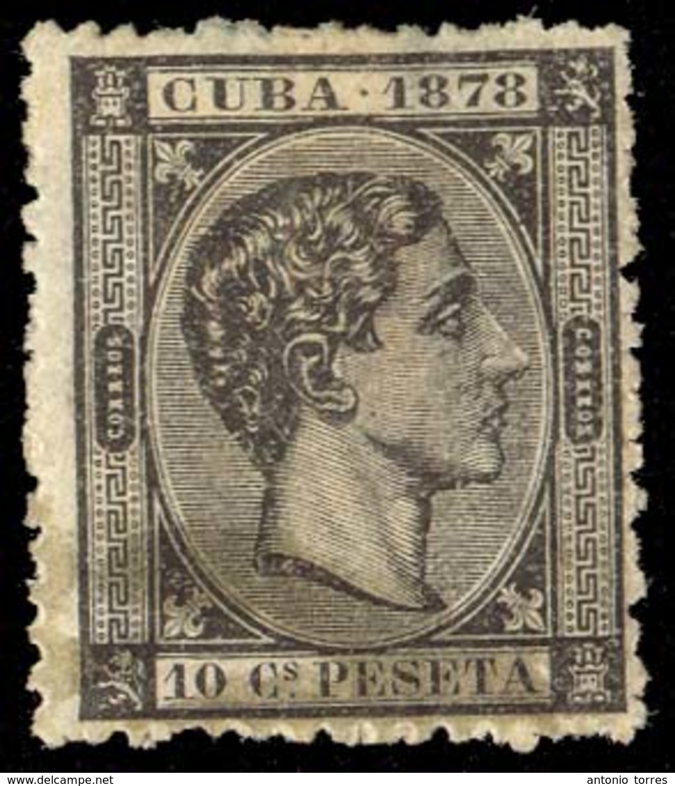 CUBA. 1878. The Scarce 10 Cts Black, Full Original Gum, Some Translucid At Front. Quite Well Centered. Faultless. Terrif - Other & Unclassified