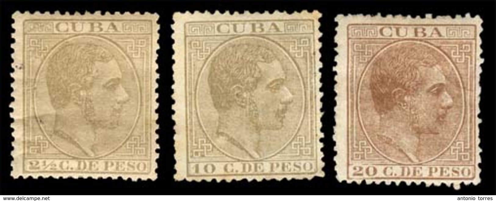 CUBA. 1882-3. Valores Clave Serie En Nuevo, Incl. 20c (RR). Cat 97 Euros. Ed. 70, 72, 73. - Autres & Non Classés
