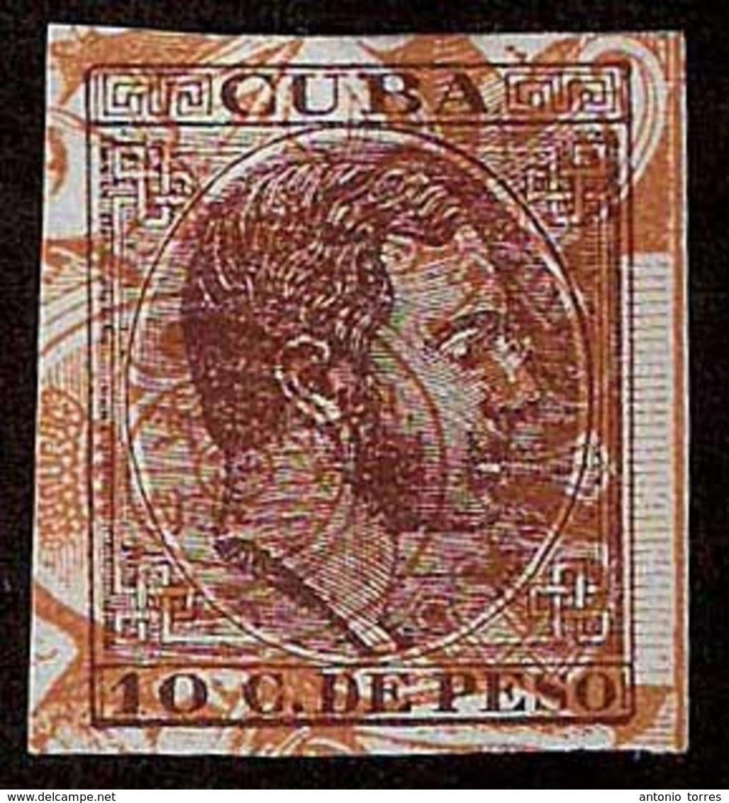 CUBA. 1882-3. Ed 72s. 10cts. S/D. Prueba Con Sello Fiscal. Precioso. - Altri & Non Classificati