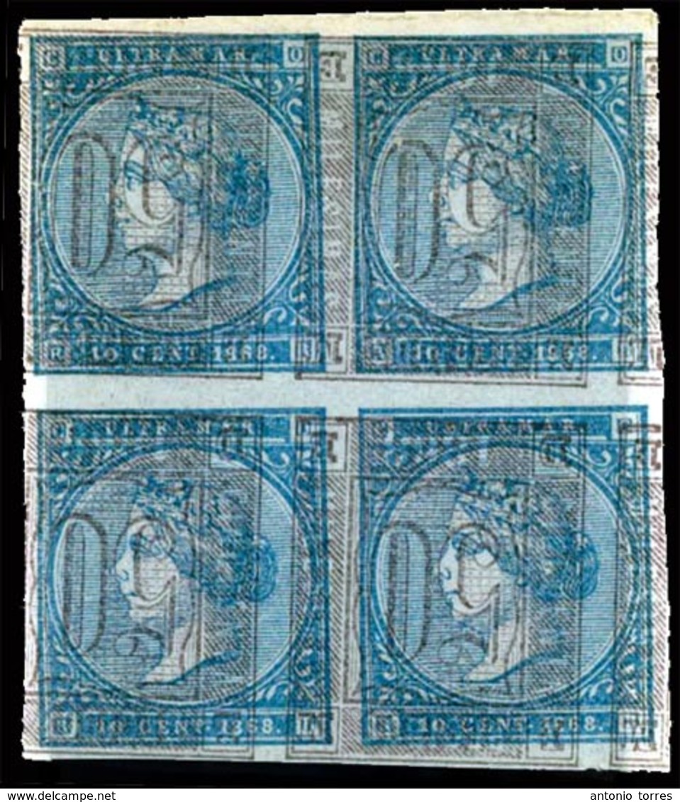 E-ANTILLAS. Bl.de 4. "PRUEBA". S/o Y 50 Cts.Inv.violeta Fiscal.Impresiones Montadas. Unmounted Mint. O.G. Lujo. E- 13x4  - Other & Unclassified