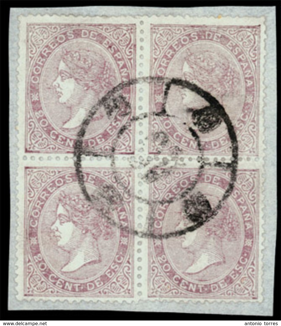 E-ISABEL II. 92º (4). 20 Cts. Lila. Bloque De Cuatro. RC "15" (Zaragoza) - Other & Unclassified