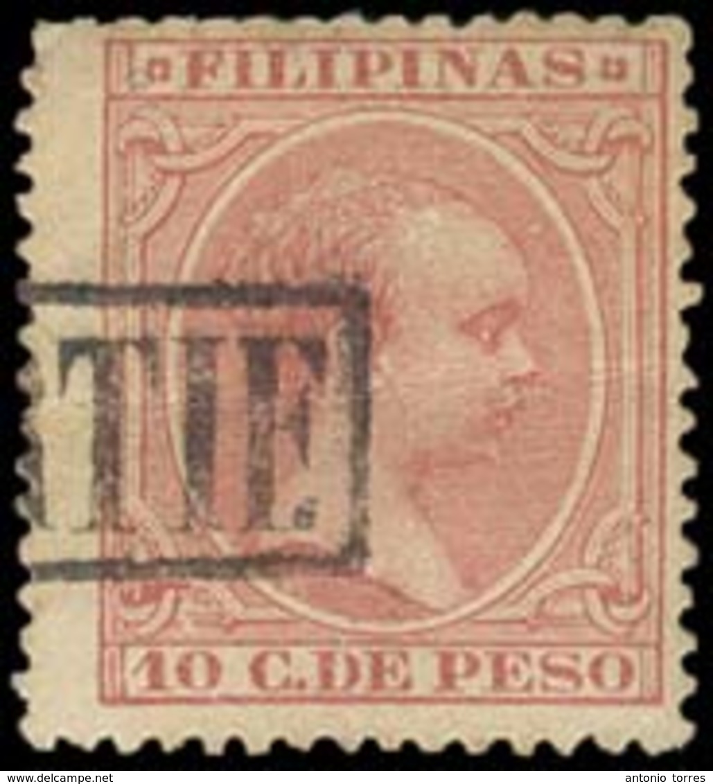 E-MARIANAS ISLANDS. C.1891. 10cts Carmin Filipinas, Matasellos "CERTIF" En Recuadro De MARIANAS (xxx). Muy Raro. - Autres & Non Classés