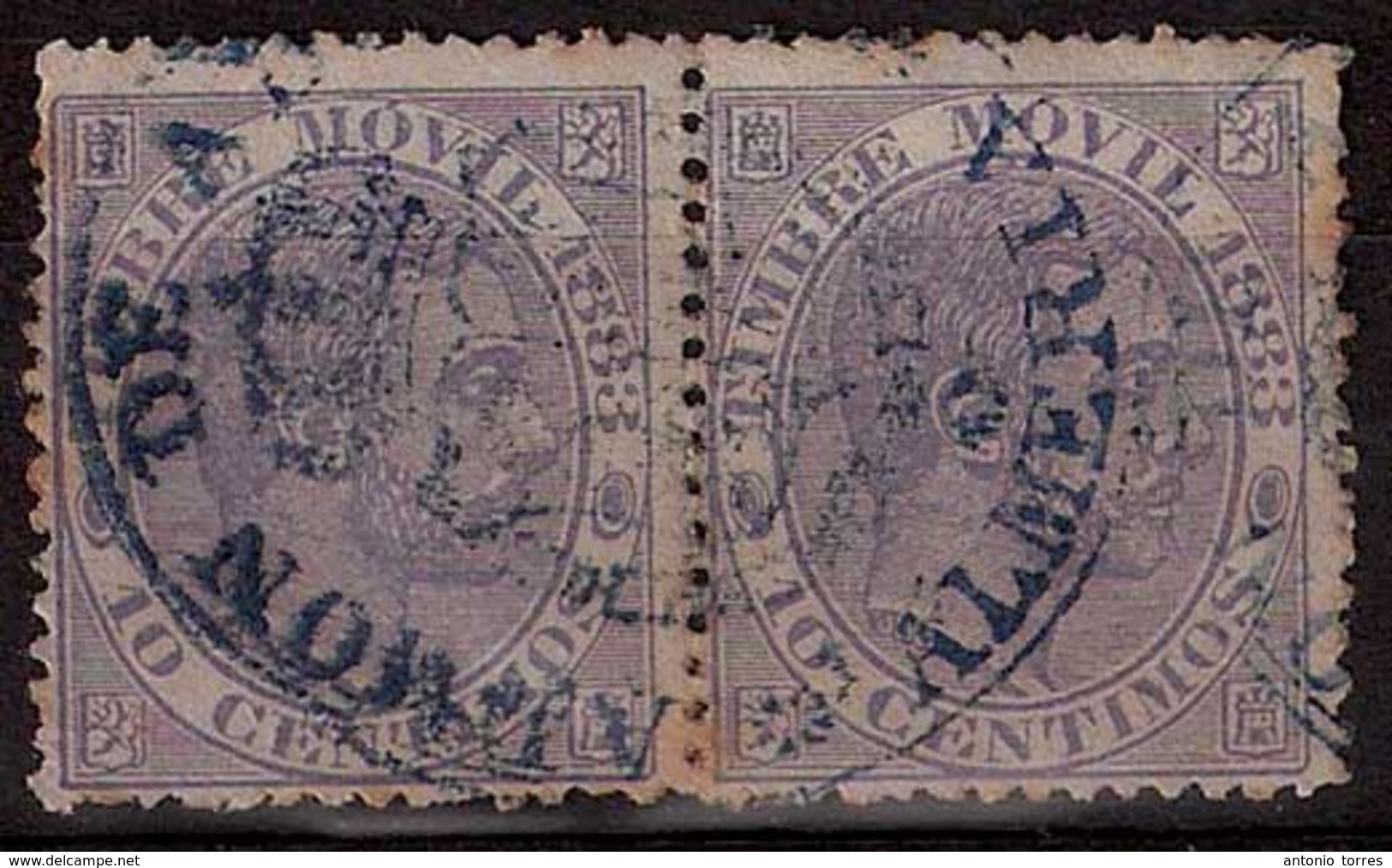 E-PROVINCIAS. C.1883. ALMERIA. Pareja Fiscal - Postal Con Marca "Admon De Aduanas / Almeria" (xx). Rara. - Other & Unclassified
