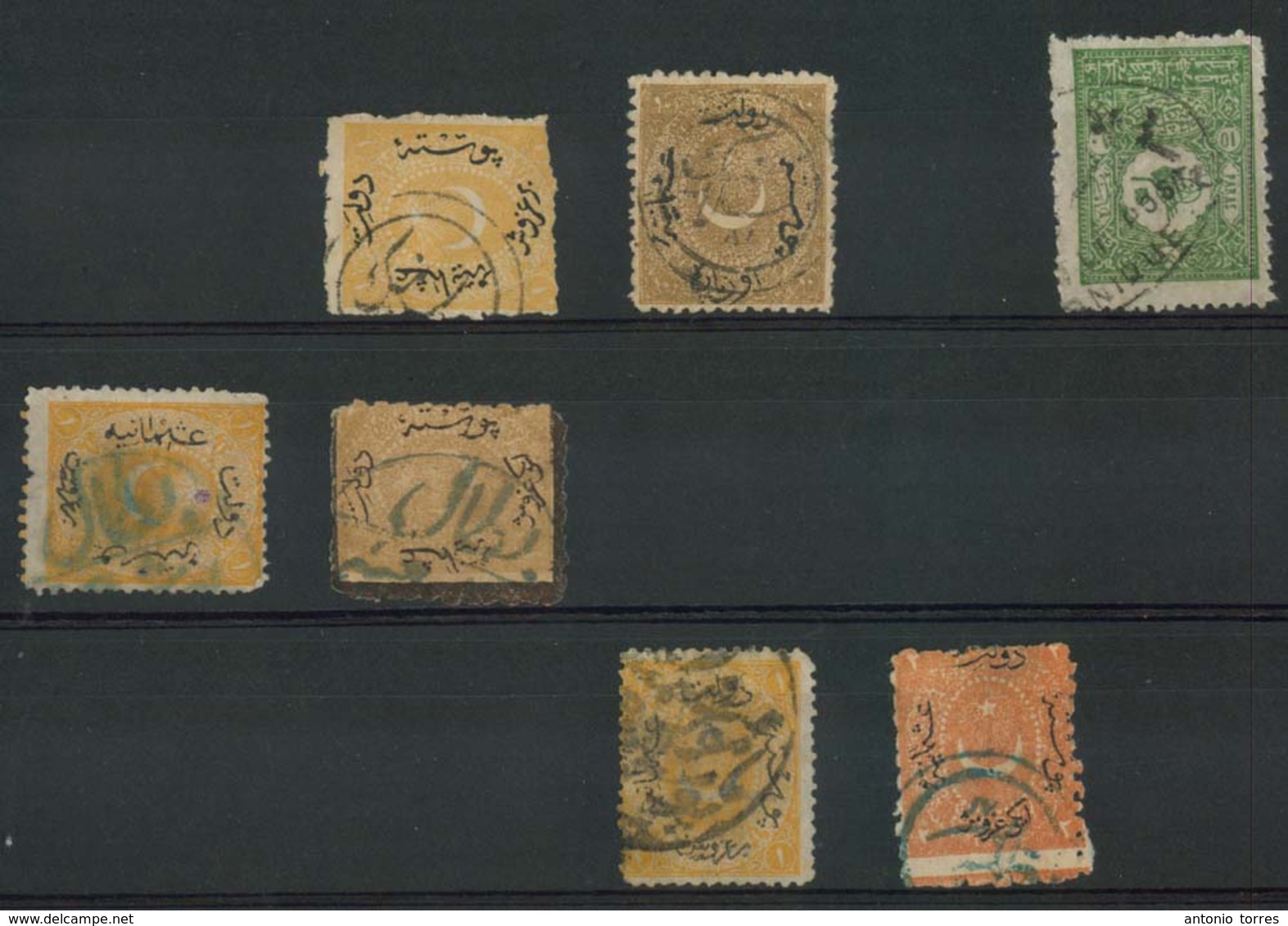 GREECE. C.1878-98. Turkish Post Office. Salonika. 7 Stamps Incl 2x Subtype Postal Agency Cancel (R) + Salonika Subtype I - Altri & Non Classificati