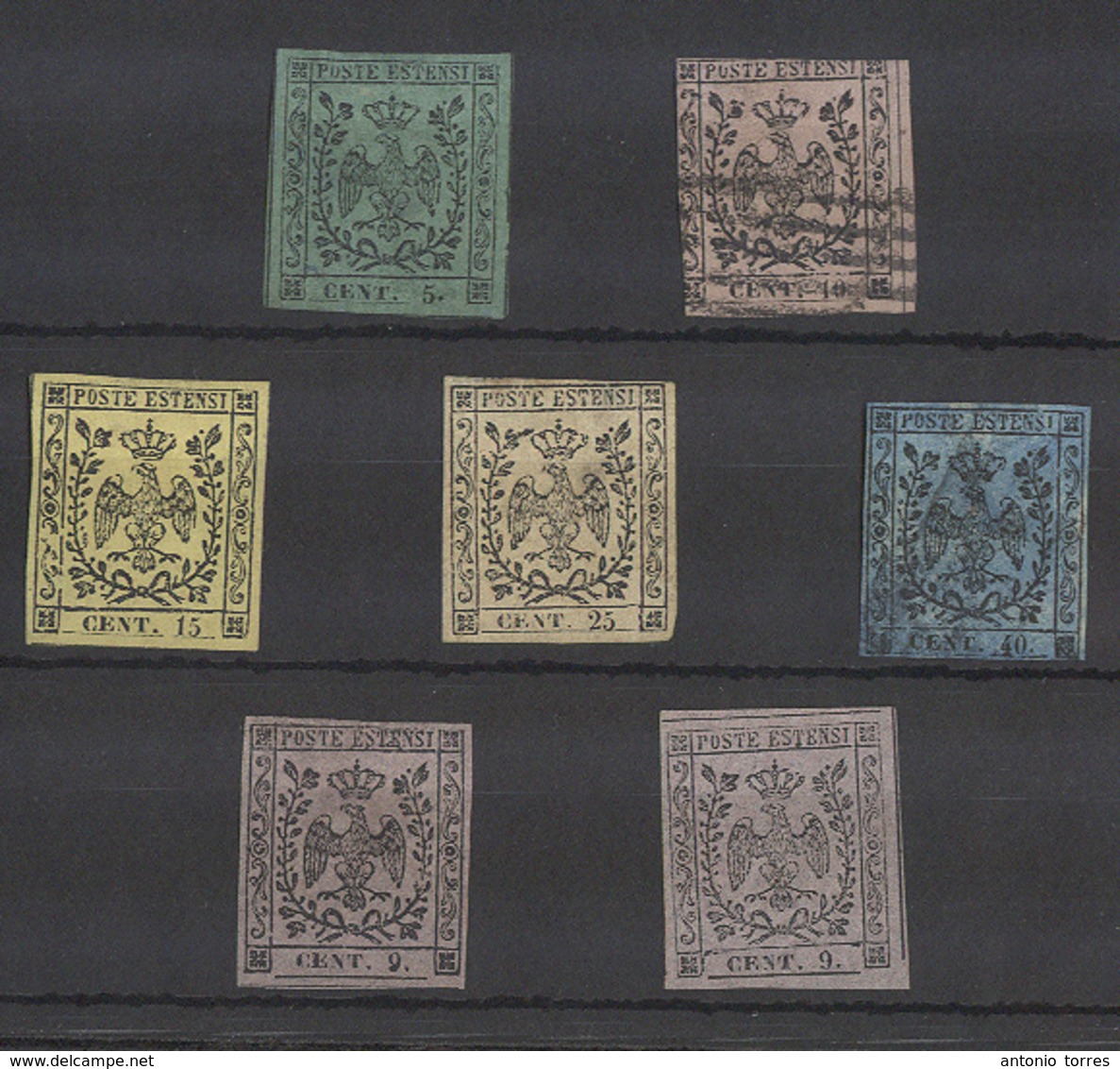 ITALIAN STATES - Modena. 1852. Selection Of 8 Diff Papers Two Are Used Mint No Gum. Mostly Fine. Opportunity. - Unclassified