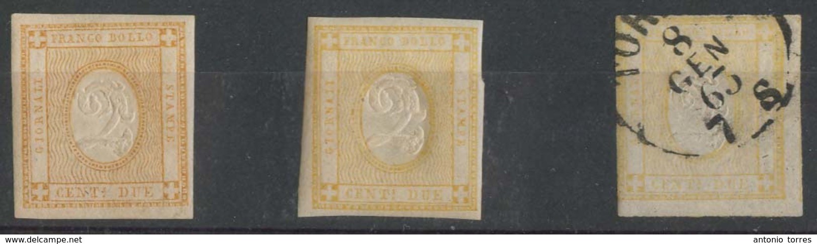 ITALY. 1862. Yv 1(*) (x2). 1º. Fine Trio Good Cond Diff Shades. - Unclassified