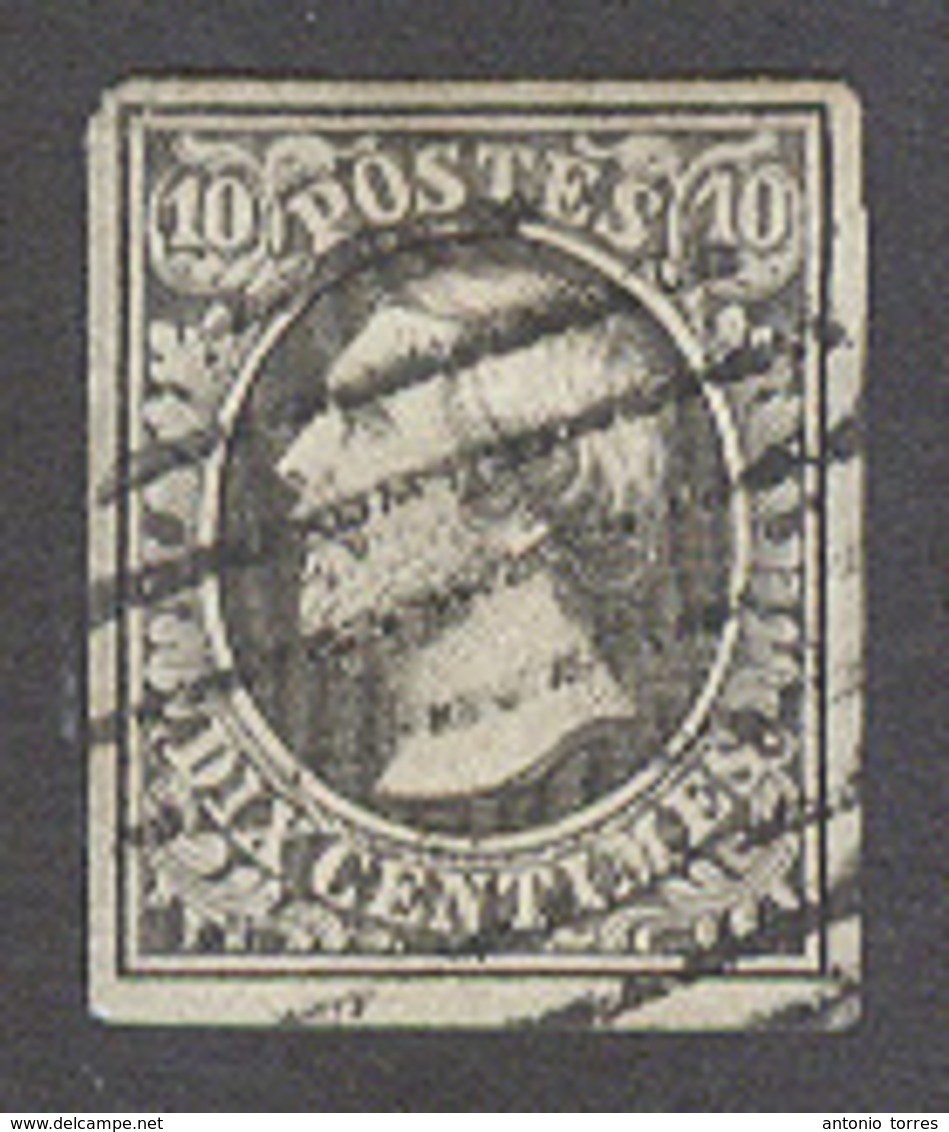 LUXEMBOURG. 1852. Yv 1º 10c Black Complete Margins Faultless. Fine. - Other & Unclassified