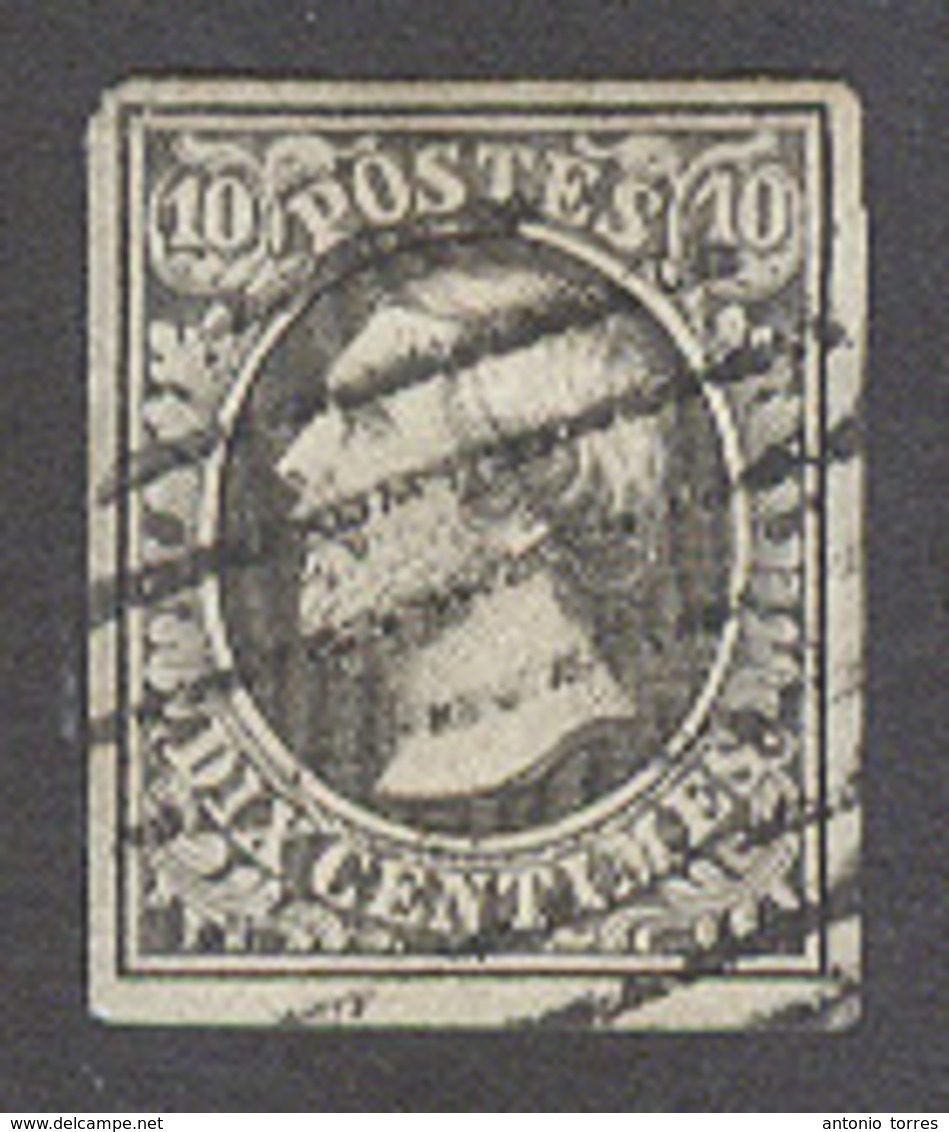 LUXEMBOURG. 1852. Yv 1º 10c Black Complete Margins Faultless. Fine. - Andere & Zonder Classificatie