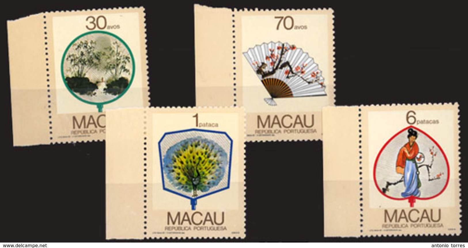 MACAU. 1987. Leques Da Regiao. Complete U/mint Set Of 4 Values. (Af. 549/552). Border Margin. - Other & Unclassified