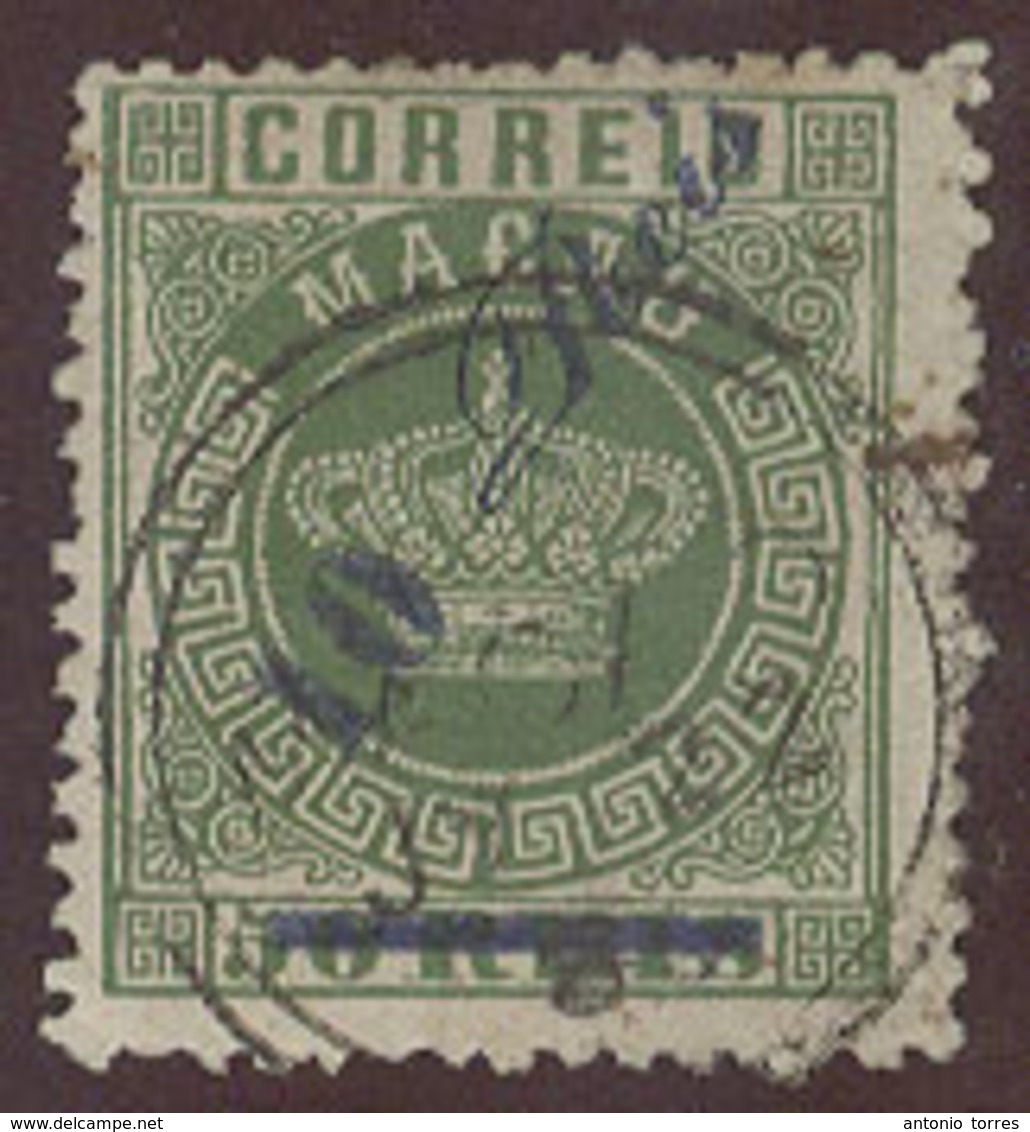 MACAU. 1885. Af 13º. 10rs / 50rs Dark Green Perf 12 1/2 Cds. A Fine Rare Stamp (check Your Album Page!). - Autres & Non Classés