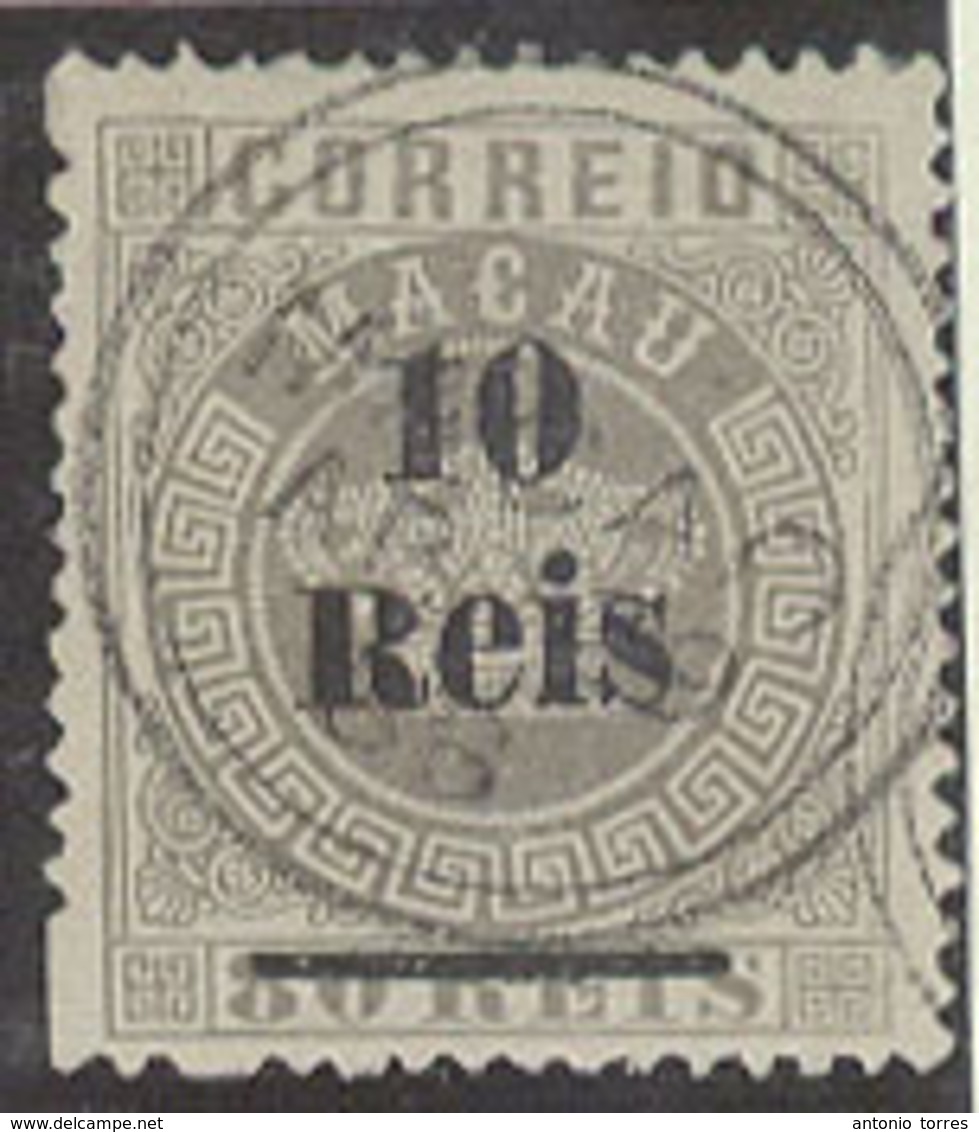 MACAU. 1887. Af 26º. 10r / 80r Grey Perf 13 1/2 Well Centered Cds 29 AP 88. - Autres & Non Classés