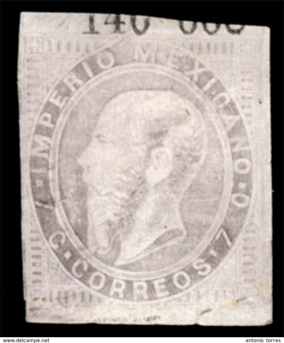 MEXICO. 7c Engraved Maximilian 140 866 With Full Original Gum. Fine. (Scott 31, NF 52). NF $400. - Messico