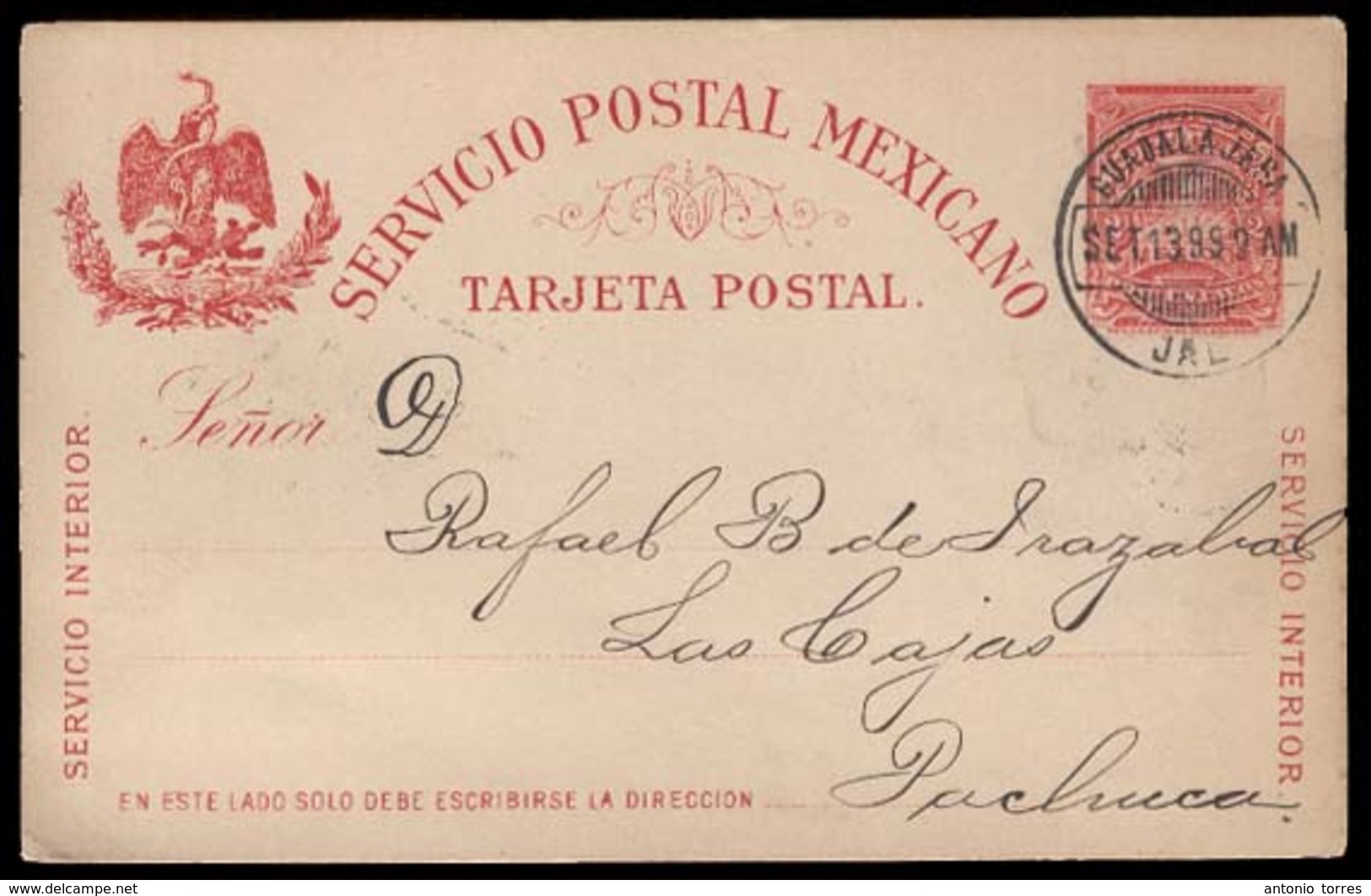 MEXICO. 1899. Guadalajara To Pachuca. Militar Issue Card. - Mexico